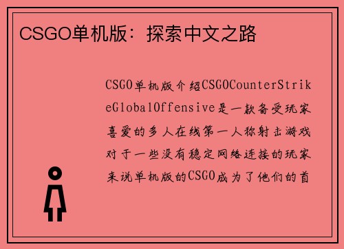 CSGO单机版：探索中文之路